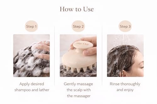 May Our Scalp Massager Shampoo Brush – Soft Silicone Head Scrubber for Relaxing Scalp Massage – for Women, Men & Kids – Wet & Dry Use