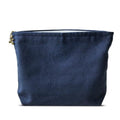 HAPPYHEIDI Canvas Pouch Cosmetic Bag, Tote Organizer, Heavy Duty Cotton Canvas, Solid Navy Blue, Zipper Clsosure, Large 10 x 8.5 Inches - color: GR-Canvas-Navy Blue