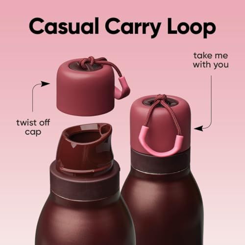 Owala FreeSip Twist Insulated Stainless Steel Water Bottle with Straw for Sports and Travel, BPA-Free, 24-oz, Black Cherry - color: Black Cherry, size: 24 Ounces