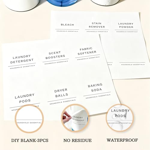 Glass Laundry Detergent Dispenser Set with Cork Lids, Fabric Softener Dispenser, Easy Pour 3 Pack Laundry Bottles, Liquid Detergent Containers, Scent Booster & Bleach Container for Laundry Room - size: 3 Bottles