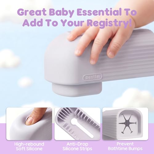 Roslim Baby Bathtub Faucet Cover, Silicone Bath Faucet Cover for Kids, Bath Spout Cover for Baby, Baby Faucet Cover for Bathtub Safety, Toddler Bath Tub Water Spout Cover, Universal Fit, Light Purple - color: Light Purple