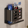 Black Toothbrush Holder wall Mount, Aluminum，No Drilling Required | Aluminum Material Shower Shaver Storage Rack,Removable Toothpaste Storage Rack - size: Black double slot