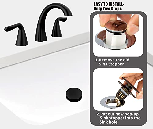 Artiwell Universal Bathroom Sink Drain Stopper, Fits Most Pop-Up Drains for Vessel Sink Lavatory Vanity, Sink Drain Strainer with Detachable Hair Catcher, Tested by Plumber in US (MATT Black) - color: Matt Black