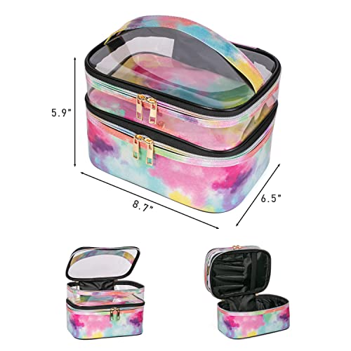 Cosmetic Bag Makeup Bag Travel Cosmetic Bags for Women Makeup bags Cases Portable Waterproof Foldable (Tie-Dye) - color: 10-Multicolor