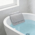 Bathtub Pillow, with Multiple Suction Cups (Grey) | Soft and Thick Material, Supporting the Neck, and Head - color: Grey