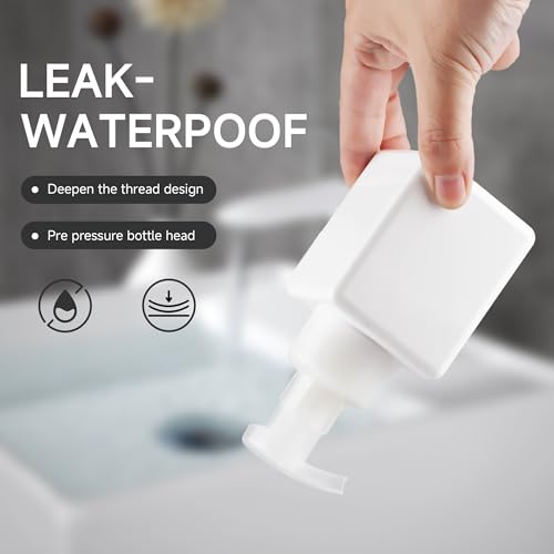 250ML Foaming Soap Dispenser, 2-Pack Plastic Hand Soap Dispenser, Refillable Leakproof Foam Pump Bottle with Waterproof Labels, for Shampoo, Body Wash - color: White, size: 250ML
