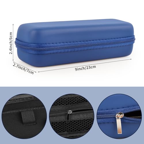 Hooqict Toothbrush Travel Case for Oral-B/Oral-B Pro/iO Electric Travel Toothbrush Case Holder with Mesh Pocket for Traveling, Camping, School, Business, Protective Storage Containers - color: Navy Blue