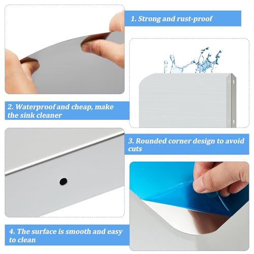 Therwen 2 Pcs Stainless Steel Side Splash Guard for Sink 15 x 20 Inch Wall Mount Guard with Screws Commercial Restaurant Hand Sink and Compartment Prep Sink Kitchen Sink Splash Protector Supply - size: 15 x 20 Inch