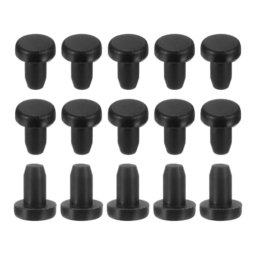 uxcell 15Pcs Silicone Hole Plug, Waterproof Solid T-Shaped Rubber Stoppers Bottle Seal Tube Pipe Plugs End Cap for 2.7mm/0.11" Hole for Bathtub Bottle, 0.2" Plug Height, Black - color: Black, size: For 2.7mm/0.11" Hole, 0.2" Plug Height