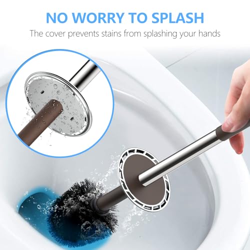 SetSail Toilet Brush, Compact Size Toilet Bowl Brush and Holder Toilet Brushes for Bathroom with Stainless Steel Handle Toilet Cleaner Brush with Durable Scrubbing Bristles, 3 Packs,Brown - color: Brown, size: 3 packs