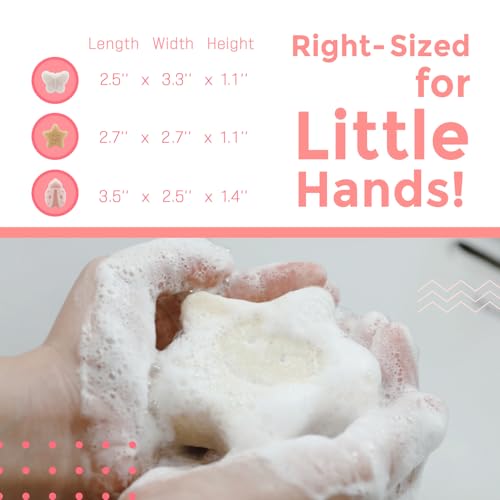 myHomeBody Konjac Sponge, Bath loofah, 3pc, Butterfly, Ladybug, Star | Natural Safe Plant-Based, Cute Shapes Bath Sponge for bathing, Shower Sponge for bath, Body Loofah, Shower Loofah, Face Luffa - color: Ladybug,butterfly,star