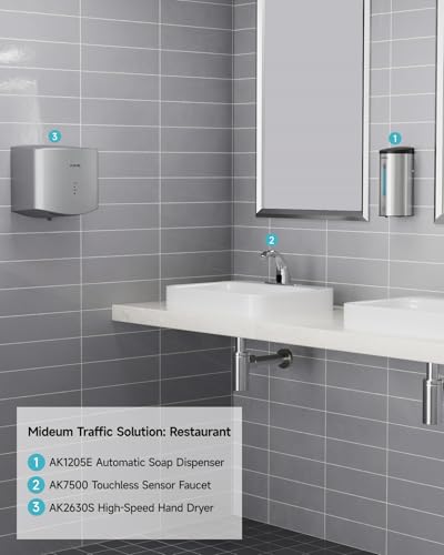 AIKE Classic Automatic Soap Dispenser,25 oz Liquid Wall Mount,Polished Stainless Steel Finish Model AK1205E - color: Polished Stainless Steel