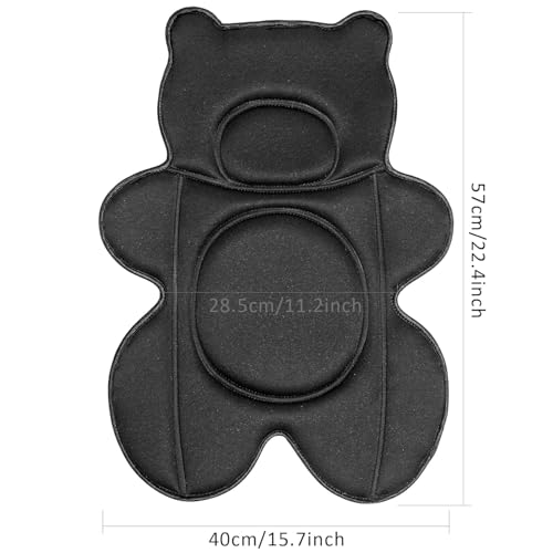 Infant Baby Bath Cushion,Fits Inside Most Baby Bathtubs, Breathable Soft Baby Bath Support Seat,Baby Bath Pad Bath Pillow for Bathtub,Newborn Bath Mat with 4 Suction Cups (Black) - color: Black