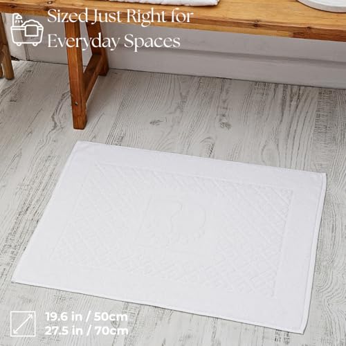 100% Turkish Cotton Bathroom Floor Towel, 4 Pack, Soft Bath Mat Towel, Quick-Drying, Machine Washable, Absorbent, Hotel & Spa Quality, 20x27.5 (4, White) - color: White, size: 4Pack