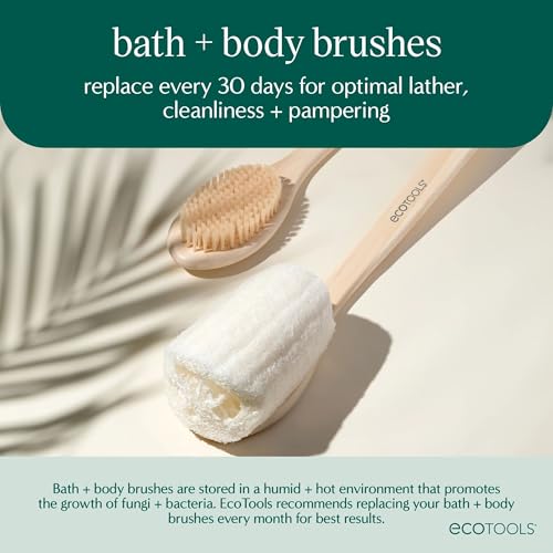 EcoTools Dry Body Brush, Cruelty-Free Bristles Exfoliate & Smooth Skin, Dry Brushing Removes Flaky Skin, May Help Improve Circulation & Tone, Eco-Friendly Skincare Tool, Vegan & Cruelty-Free, 1 Count - color: No Color, size: 1 Count (Pack of 1)