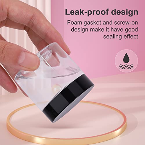 Loretoy 36 Pack 2 OZ Plastic Jars with Lids, BPA Free, Reusable, Refillable Transparent Cosmetic Containers for Bath Salts, Cosmetics, Powders, Beauty Product and Small Accessories - color: Black, size: 2 Ounce