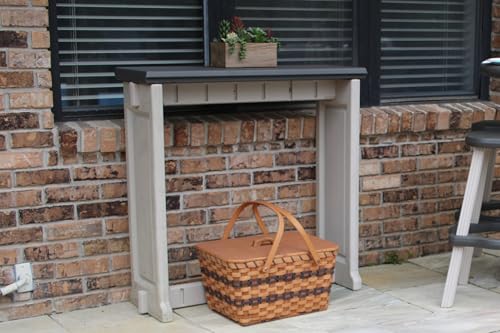 Single Bar Deep Grey Top & Warm Grey Base Ideal for Patio Hot Tub Area Backyard Durable WeatherResistant Design Easy Nohardware Assembly Proudly Made in USA - color: Warm Grey/Deep Grey, size: Single Bar without Barstools