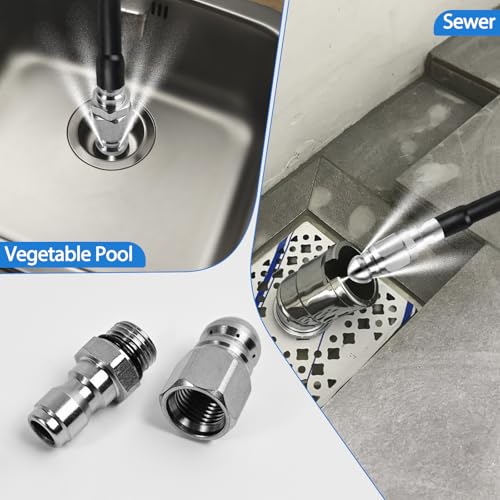 Sewer Jetter Nozzle,Stainless Steel,Drain Augers, Sewer Pipe Dredging and Cleaning Tools for Pipe Unclogging - Drain Clog Remover | Hair Clog Remover | Toilet Clog Remover （Type A） - style: A