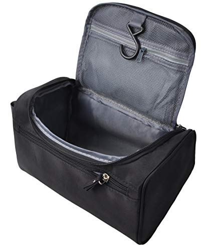 Vercord Mens Toiletry Bag Wash Travel Small Shaving Dop Kit Shower Bathroom Ditty Hygiene Bag Black - color: Black