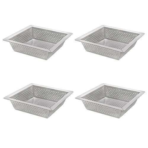 Leyso Stainless Steel Floor Sink Top Hang Basket Strainer Sink Drain Cover 10” x 10” x 2-1/2” for Kitchen, Restaurant, Bar, Buffet (2-1/2"H SS x 4) - style: 2-1/2"H SS x 4