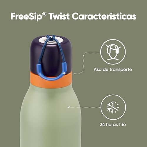 Owala FreeSip Twist Insulated Stainless Steel Water Bottle with Straw for Sports and Travel, BPA-Free, 24-oz, Blue/Green (Camo Cool) - color: Camo Cool, size: 24 Ounces