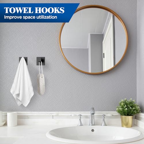 7-Pieces Matte Black Bathroom Hardware Accessories Set, SUS304 Stainless Steel, 16 Inch Bath Towel Bar Set, Towel Holder, Towel Racks for Bathroom Wall Mounted - color: Matte Black-7pcs