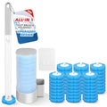 Disposable Toilet Brush with 48 Refills, Toilet Brushes and Holders, Wall Mounted Toilet Bowl Cleaner Wand for Bathroom Maintenance - style: 1 Brush+48 Refills