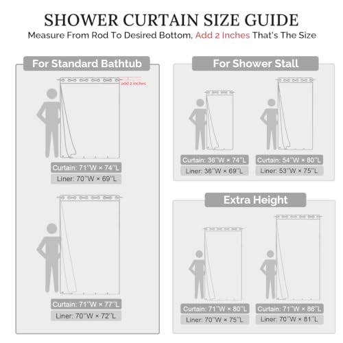 River Dream White Farmhouse Shower Curtain with Snap-in Liner, No Hooks Needed,with Magnets,with Tassels,Water Repellent&Machine Washable,36x74Inch - color: White, size: 36"W x 74"L (Pack of 1)