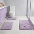RUN HELIX Bathroom Rugs Sets 3 Piece, Soft Absorbent Memory Foam Bath Mats Set, Dry Fast Bath Mat, Machine Washable Bath Rug Set for Bathroom （Lilac） - color: Lilac