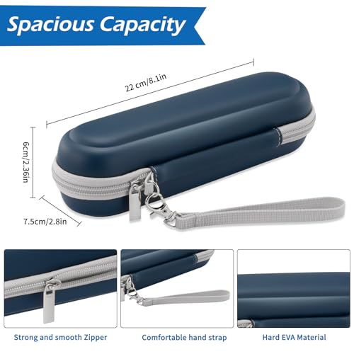 Toothbrush Travel Case for Oral B/Oral-B Pro 1000 1500 5000 7000 & Philips Sonicare 4100 1100 5300 5100 6100/iO Electric Toothbrush, Hard Protective Storage Bag (Deep blue) - color: Deep blue