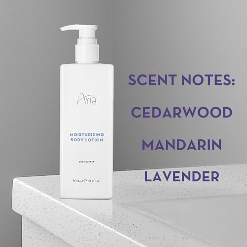 Aria Skin Care Set - Hand Wash & Body Lotion - Scented with Cedarwood, Green Mandarin, Lavender - Hotel Body Care Amenities - 10 oz, White - size: Skin Care Set