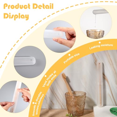 CHENGU 40 Pieces Travel Toothbrush Holder Case Portable Plastic Clear Case Holder Toothbrush Carrier Cover Storage Bulk Containers for Traveling Camping Bathroom Business School(White) - color: White