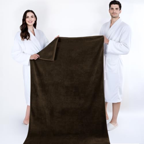 Cotton Paradise 100% Cotton Turkish Towel Set, Soft Absorbent Quick Dry, 2 Piece 35x70 Bath Sheet Set, Chocolate Brown - color: Chocolate Brown, size: 2 PC SET (35x70")