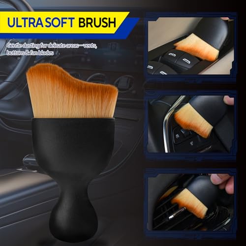 4PCS Car Detailing Brush Kit - Ultra Soft Boars Hair Car Interior Detailing Brushes, Includes 4 Different Brushes, Multi-use for Cleaning Interior or Exterior - Perfect Car Accessory Gift - size: 4PCS-A