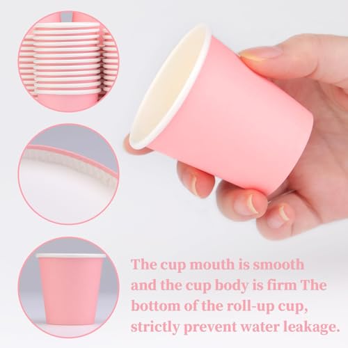 3 oz Small Paper Cups, 50 Pack Bathroom Cups Mouthwash Cups Pink | 3 oz Bathroom Espresso Cups, Disposable Paper Cups for Snack Espresso Campers Home Condos - color: Pink, size: 50 Count