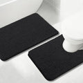 Bathroom Rugs Chenille, Extra Thick and Absorbent, Non-Slip, Machine Washable, Dry Quckily, Soft Cozy Plush, Used Under Shower Bathtub and Sink, Bath mat Sets Black - color: Black, size: 20 x 32 inch + 20 x 20 inch (U-Shape)