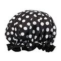 allydrew Reusable Women's Waterproof Shower Caps for Long Hair, Black and White Dots - color: Black and White Dots