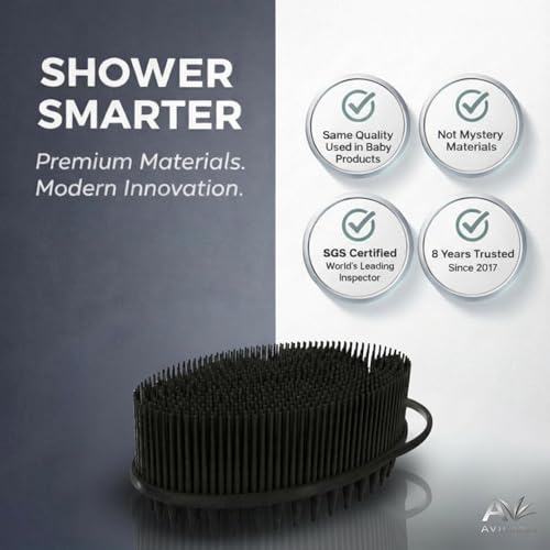 Avilana Premium Scalp Massager Shampoo Brush - 8 Years Trusted Since 2017 - SGS Certified Silicone Scrubber, Soft Bristles All Hair Types, Gentle Scalp Exfoliation Hair Care Women Men Color Treated - color: Black, size: Scalp