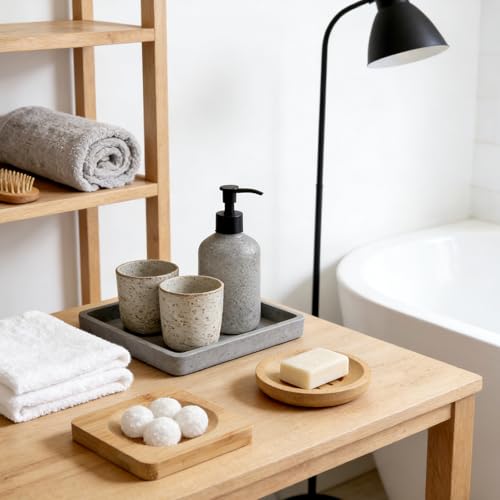 2 Pcs Bamboo Soap Holder Wooden Soap Dishes, Natural Soap Dish Wood Bar Soap Holder for Shower Home Bathroom, Shower Steamer Tray for Shampoo Bath Bomb Steamers (Round and Square)