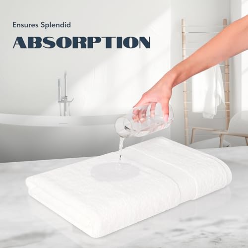 White Classic Luxury Bath Towels Set of 4 Large - 700 GSM Turkish Cotton Ultra Soft Bath Towels 27x54 | Highly Absorbent and Quick Dry | Hotel Towels for Bathroom Luxury, Plush Shower Towels, White - color: 01: White