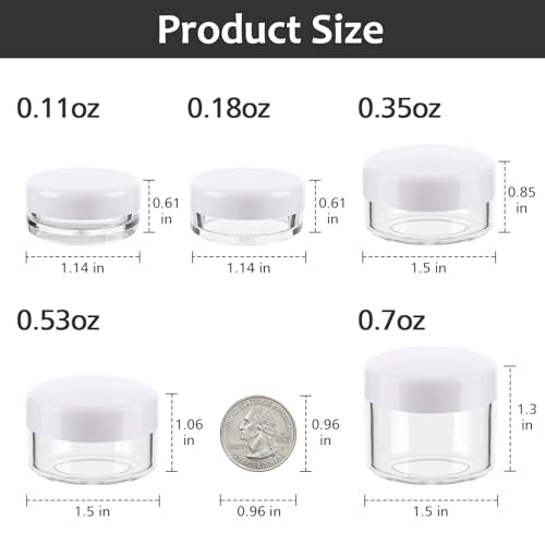 Accmor 10 Pieces Makeup Travel Containers with Lids 0.11/0.18/0.35/0.53/0.7 OZ Size Cosmetic Jars with 5 Pieces Mini Spatulas for Gift, Makeup Sample Container(White & Blue) - color: White+Blue