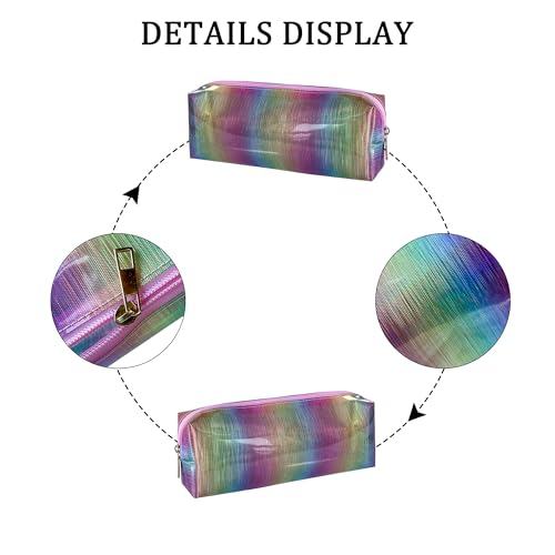 Waterproof Makeup Bag,10 x 3.5x 2 inch Iridescent TPU Travel Toiletry Bag with Handle for Women & Men, Portable Cosmetic Pouch for Gym Swim Beach (A250030-536-1) - color: A250030-536-1