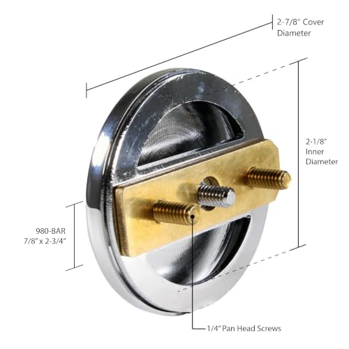 Westbrass D980R-2-12A Floating No-Hole Bath Waste Overflow Faceplate and Adaptor, Antique Bronze (2-Pack) - color: Antique Bronze, size: 2 Pack