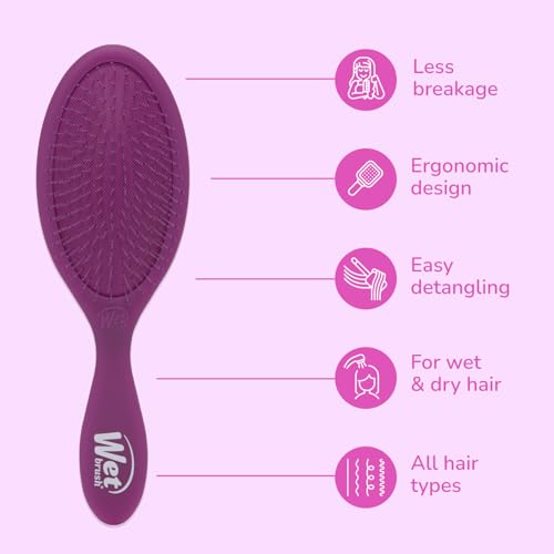 Wet Brush Original Detangler Hair Brush, Purple Frost - Ultra-Soft IntelliFlex Bristles - Detangling Brush Glides Through Tangles For All Hair Types (Wet Dry & Damaged Hair) - Women & Men - color: Purple Frost, size: 1 Count (Pack of 1)