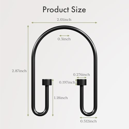AmazerBath Shower Curtain Hooks, Black Shower Curtain Rings Rust Proof, Metal Shower Curtain Hooks Rings, Double Shower Hooks for Shower Curtain, Shower Rings for Show Curtain Liner and Rod, 12Pcs - color: Matte Black, style: Minimalist