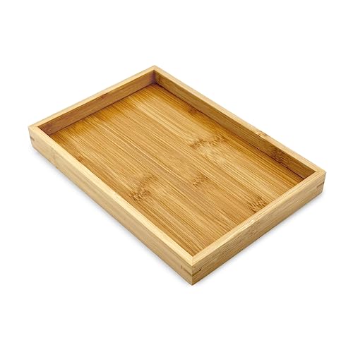 Natural Bamboo Serving Tray Platter 11 x 7.5 Rectangular, Bamboo - color: Bamboo, size: 11" x 7.5" x 1.2"