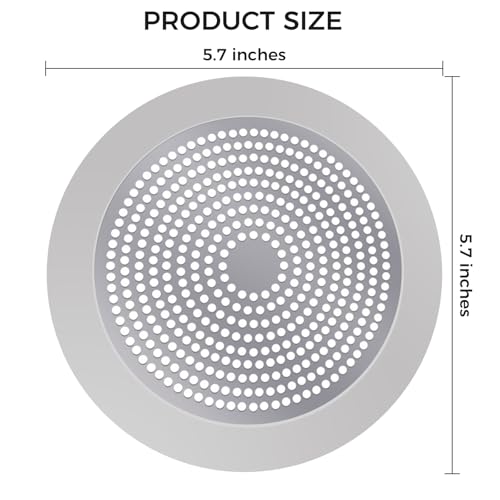 Shower Hair Drain Catcher - Stainless Steel, 5.7in Wide Rim for Robust Bathtub Adhesion, Easy Maintenance, Prevents Clogs, Perfect for Homeowners, Renters, Parents, Pet Owners