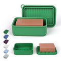 AIDIMMING Extra Large Enhanced Leak Proof Shampoo and Conditioner Bar Travel Case with Draining Layer, Keep Soap Dry – for Extended Trips, Camping, Outdoor Adventures, or Truck Drivers (Deep Green) - color: Deep Green