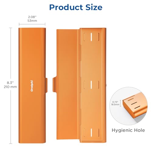 Wider Aluminum Toothbrush Travel Case, Portable Travel Toothbrush Holder, Durable Manual Toothbrush Box Container for Traveling, Bathroom, Camping, Business Trip, Orange - color: Orange, size: 1 Pack (Large)
