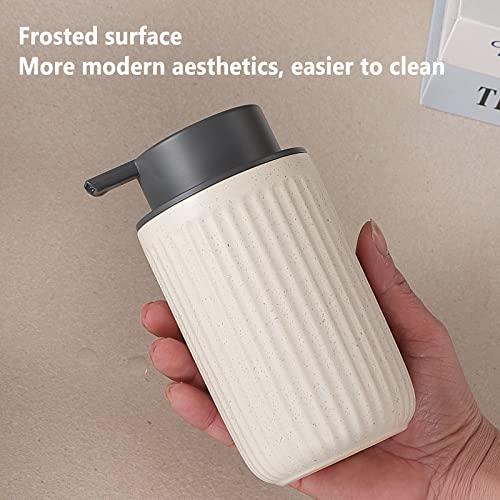 Beige Ceramic Soap Dispenser Set - Modern Refillable Hand Soap Dispenser With Pump for Bathroom, Kitchen, Farmhouse Decor - 2 Pack - color: 2pcs Beige, size: Liquid dispenser